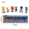 7 Set Sonic Cartoon PVC Action Figure Game Sonic Shadow Amy Rose Knuckles Tails Collectible Model Doll Toys Gift For Children LJ200924195L