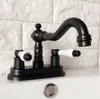 Bathroom Sink Faucets Oil-Rubbed Brass Basin Faucet Swivel Kitchen Dual Hole Deck Mounted Cold And Water Mixer Taps Dhg074