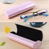 Sunglasses Cases Rhombus Glasses Case Magnetic Closed Oval Box Handmade Leather Storage Hard Eyewear Protection Container 221119
