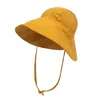 Hats Big Wide Brim Kids Sun Hat Soft Cotton Outdoor Baby Boy Girl Beach Bucket Spring Summer Infant Toddler Panama Cap