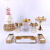 Bakeware Tools Arrive 9pcs Gold Mirror Cupcake Stand Crystal Metal Creative Home Large Fruit Plate Basket Set Cake Tool