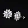 Stud Snowflake Earrings 925 Sterling Silver Jewelry 65mm 10 Carat Diamond Moissanite For Women Wedding Present 221119