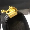 Black leather shoulder bags Fashion Handbag purse Designer women bag Chain bag metal buckle 5a quality Winter