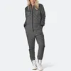 Dames tweedelige broek Ski jumpsuit Dames Winter Warm Zipper Pocket Solid Pak Jumpsuits One Outfit Playsuit Snowbording Fashion