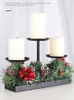 Romantic Christmas Decoration Candle Holder Metal Iron Candlestick Ornament For Party Event Dinner Table Layout Props