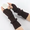 Knieschützer Gestrickte Damen Winter Armstulpen Mode Fingerlose Lange Feste Handschuhe Warme Fäustlinge Ellenbogenärmel Abdeckung