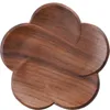 Table Mats Black Walnut Tea Coffee Cup Pad Placemats Decor Wood Plum Coasters Durable Heat Resistant Round Drink Mat Bowl Teapot