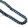 Amumiu azul azul alto polimento de aço inoxidável links de cadeia jóias jóias de festa clássica legal hn035220t