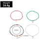 Anklets 4 Pcs Foot Chain Anklet Fashion Lock Pendant Charm Jewelry For Women Kids Accessories Hawaii Holiday Party