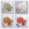 温かいコート幼児の新生児の女の子の固形服ロングパンツ2pcs/set Outfit cottonbayboys tracksuit 0-4 years