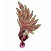 Rosa phoenix senhoras broche vento chinês jóias broche cor broca de água animal broche casaco roupas acessórios25526064370