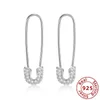 Kleine Sicherheitsnadelstollen 925 Sterling -Silberohrringe für Frauen Unisex Ohrpiercing Ohrringe Zirkon feinen Schmuck Geschenk Y1010294d4947830