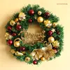 Decorative Flowers Christmas Front Door Wall Hanging Decor Xmas Wreath Pendant Flower Garlands Rattan Drop