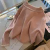 Mulheres Cardigan Vintage Sweater grosso coreano chique chique com nervura doce casaco de peito único outono inverno quente 2023