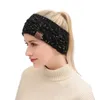 新しい女性の帽子ファッションボヘミア冬ウォームニットヘッドバンドヘアアクセサリー女性CCウールワイドヘアバンドストレッチソリッドヘアバンドヘッドウェア