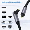 90 Degree Digital Fiber Optical Audio Cable Adapter Toslink Gold Plated 1m 2m SPDIF Cables OD4.0 OD5.0