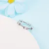 925 Sterling Silver Rectangular Bars Sparkling Pave Ring Fit Pandora Jewelry Engagement Wedding Lovers Fashion Ring for Women