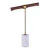 Bordslampor American Simple Marble Lamp Wood Grain Leather Läder Fashion Luxury vardagsrum sovrum nordiska retro