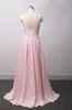 Robe de demoiselle d'honneur en mousseline de soie bleu ciel clair, longue et sexy, col en V profond, fente latérale, robes de soirée d'invité de mariage d'été froncées, grande taille, robe de soirée de demoiselle d'honneur CL1486