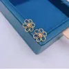 Stud Earrings Pure 18K Yellow Gold AU750 Hollow 13mm Flower