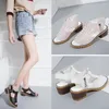 Sandalen 2023 Vrouwen Vierkante Hak Peep Toe Hol Chunky Gladiator Met Riem Whie Beige Zwart Lente Zomer Schoenen