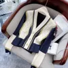 Cardigan court femmes pull Vintage mode col en v Patchwork Chic tricoté vêtements décontracté chaud automne hiver manteau 2023