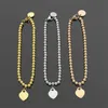 2022 New Bead Chain Heart Charm Bracelet Luxury Brand Designer Bracelet Womens Jewelry Fashion Classic Stainless Steel T Bracelets Christmas Gift 2ZFO
