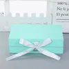 Confezione regalo 1 pz Scatola di imballaggio con fiocco Cartone Flip Scatole pieghevoli Abbigliamento cosmetico Imballaggio di gioielli Baby Shower Festa di nozze