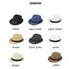 Berets Fashion Men Women Straw Hat Belt Decoration Breathable Sunscreen Floppy Beach Shade Foldable Summer Fishing Bucket Hats