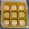 ギフトラップ25pcs 9グリッドマカロンムーンケーキデザートパッケージボックス透明なプラスチックペストリーケーキパッキングコンテナ