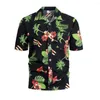 Men's Casual Shirts Hawaii Banana Print Short Sleeves Summer Tops Loose Single-breasted Beach Shirt Soft Fabric Breathable Men For Vacation