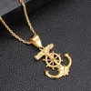 Titanium Steel Necklace Personality Tide Anchor Pendant Stainless Steel Mens Pendant Color Gold293m5957729