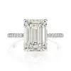 Anneaux de mariage High Carbon Diamond Emerald Cut Sterling Silver Promest Engagement Anneau de fiançailles pour les femmes