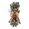 Decorative Flowers Cordless Prelit Stairway Trim Garlands Christmas Wreaths For Front Door Holiday Wall Window Hanging Ornaments Indoor Home