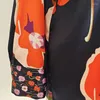 Women's Blouses Quality Silk High Blouse 2022 Spring Summer Flower Print Elegant Office Ladies Party Shirt
