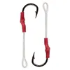 50pcs 10827 Jig Assist Crochets de pêche Jigging Assist Bait Fishing Hook avec la ligne PE Taille 1 0-10 0293H