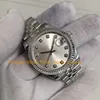 3 Modell Damenuhr Damen BP 31 mm Silber Diamant Zifferblatt geriffelte Lünette Edelstahlarmband BPF Cla.2813 Automatikwerk Damenuhren Armbanduhren