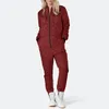 Dames tweedelige broek Ski jumpsuit Dames Winter Warm Zipper Pocket Solid Pak Jumpsuits One Outfit Playsuit Snowbording Fashion