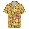 Chemises décontractées pour hommes Chemise perroquet jaune Homme Sun Conures Imprimer Hawaii Blouses à la mode Manches courtes Oversize