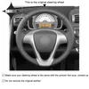 Steering Wheel Covers DIY Car Cover For Smart Fortwo 2009-2012 2013 Forjeremy Genuine Black Leather Stitching Custom Holder