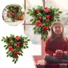 Decorative Flowers Front Door For All Seasons Large 2022 Christmas Wreath Decorations PVC Upside Down Tree Simulation Flower 30 Inch Foam