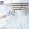Armazenamento de cozinha sem punção de rack de camada dupla camada criativa de ferro forjado de parede de parede
