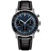 2022 męski zegarek kwarcowy 50mm skórzany pasek niebieski czarny szafirowe zegarki na rękę Super luminous montre de luxe