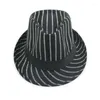 Berets بالجملة للجنسين الترفيهية Fedoras Stripe Strip Hat Summer Cool Trectable Topper Autumper for Male Till Till