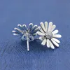 High-quality 100% S925 Sterling Silver Pave Daisy Flower Statement Stud Earrings European Style Jewelry228Q4567035