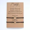 Carte Couple Bracelet Personnalité Taille d'alliage Cercle Bague tissée Bracelet Mand Corde