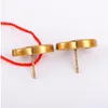 Fashion hoop Stud earrings aretes orecchini for women party wedding lovers gift jewelry engagement with box gold307b