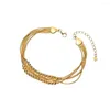 Bracelets de charme vintage 24 km de couleur en or bracelet Chaînes de serpent perles pour femmes filles bijoux esthétiques mariage jour de la Saint-Valentin