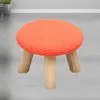 Housses de chaise rondes, petit tabouret en bois, couleur unie, housse de repose-pieds, protection de monnaie, extensible, salon