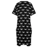 Plus Size Dresses Gothic Bat Dress Short Sleeve Cute White Bats With Swirls Retro Holiday Vintage Casual Graphic Clothes